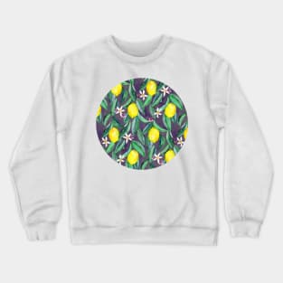 When Life Gives You Lemons - watercolor lemons on grey Crewneck Sweatshirt